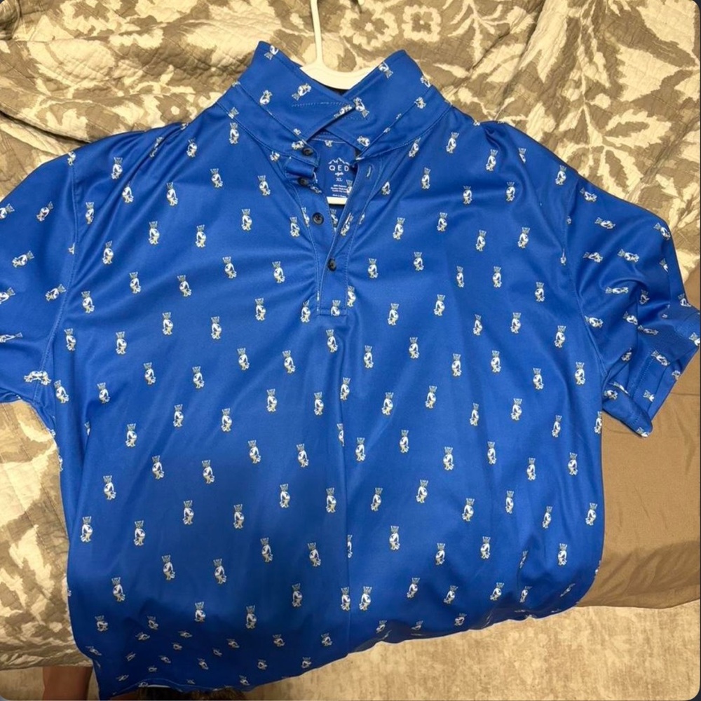 Blue Printed Polo Shirt Drunken Widcat